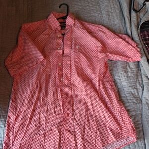 Ariat Men's Red Diamond Pattern Button Down Shirt